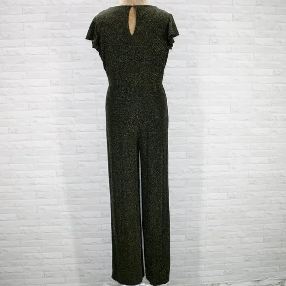 ALTAR'D STATE Jumpsuit Metallic Sexy Formal Stretch One Piece Black Gold Large - Picture 6 of 16